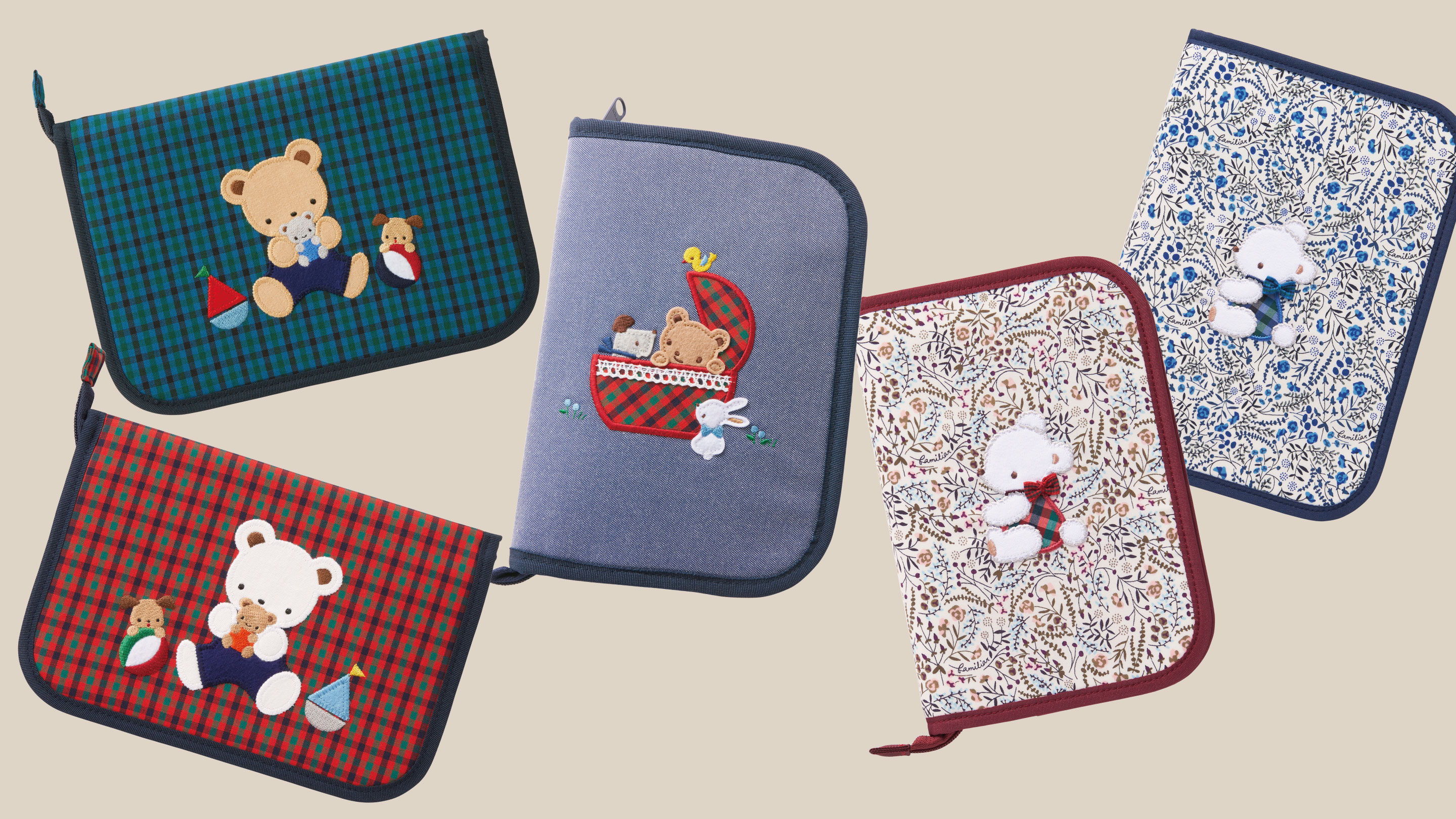 新品】ファミリア 母子手帳ケース 刺繍デザイン はじめてのご出産準備