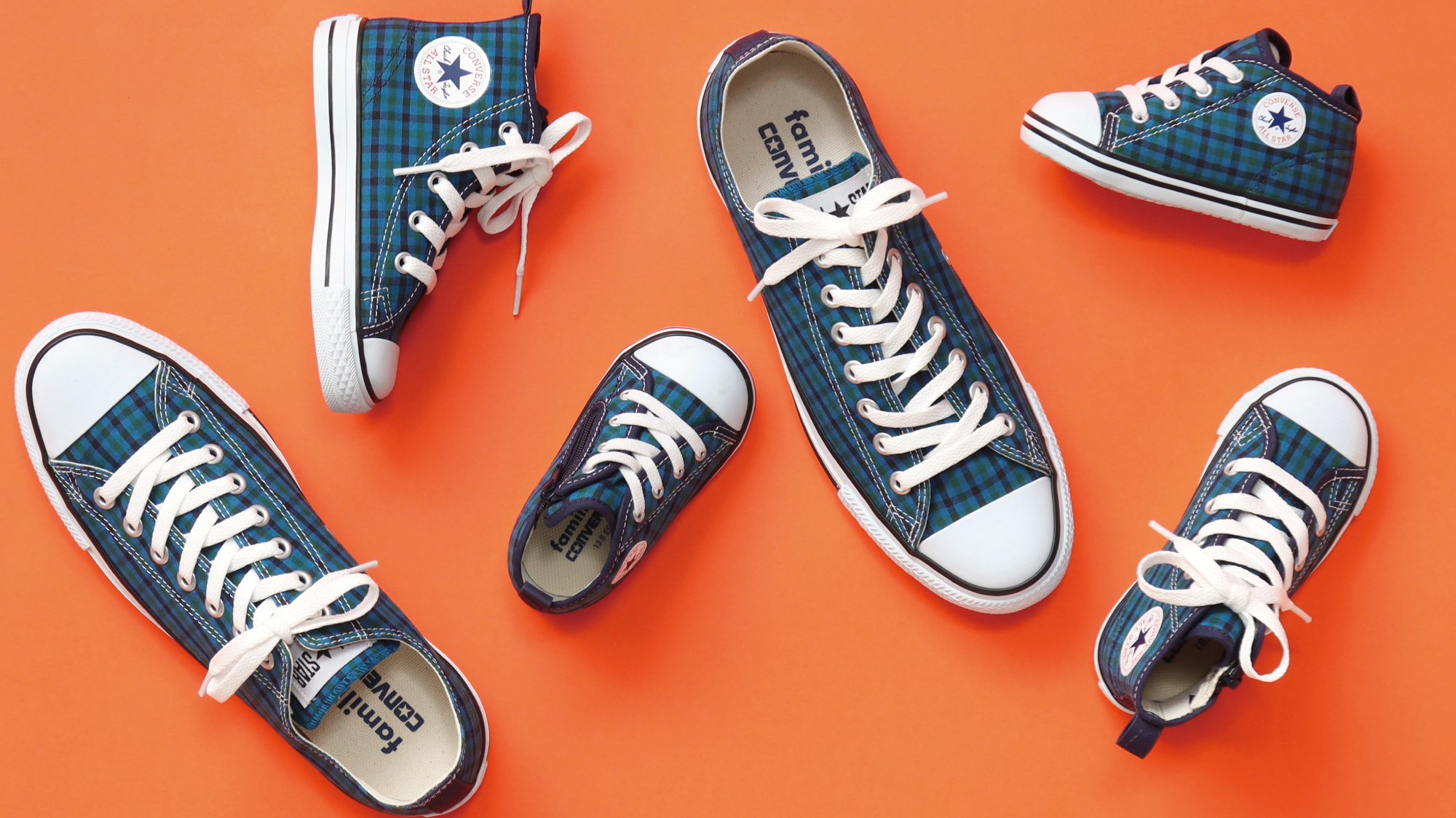 CONVERSE×familiar 第2弾 「ALL STAR」に青系ファミリアチェックが新