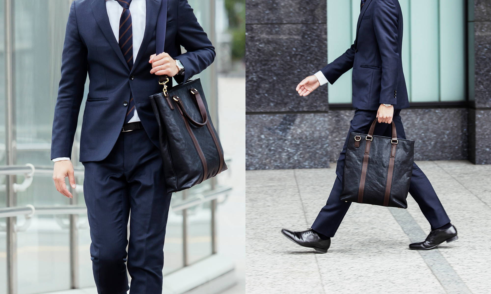 機能的で、スタイリッシュ。 自在に使える2wayビジネストート。 – 土屋