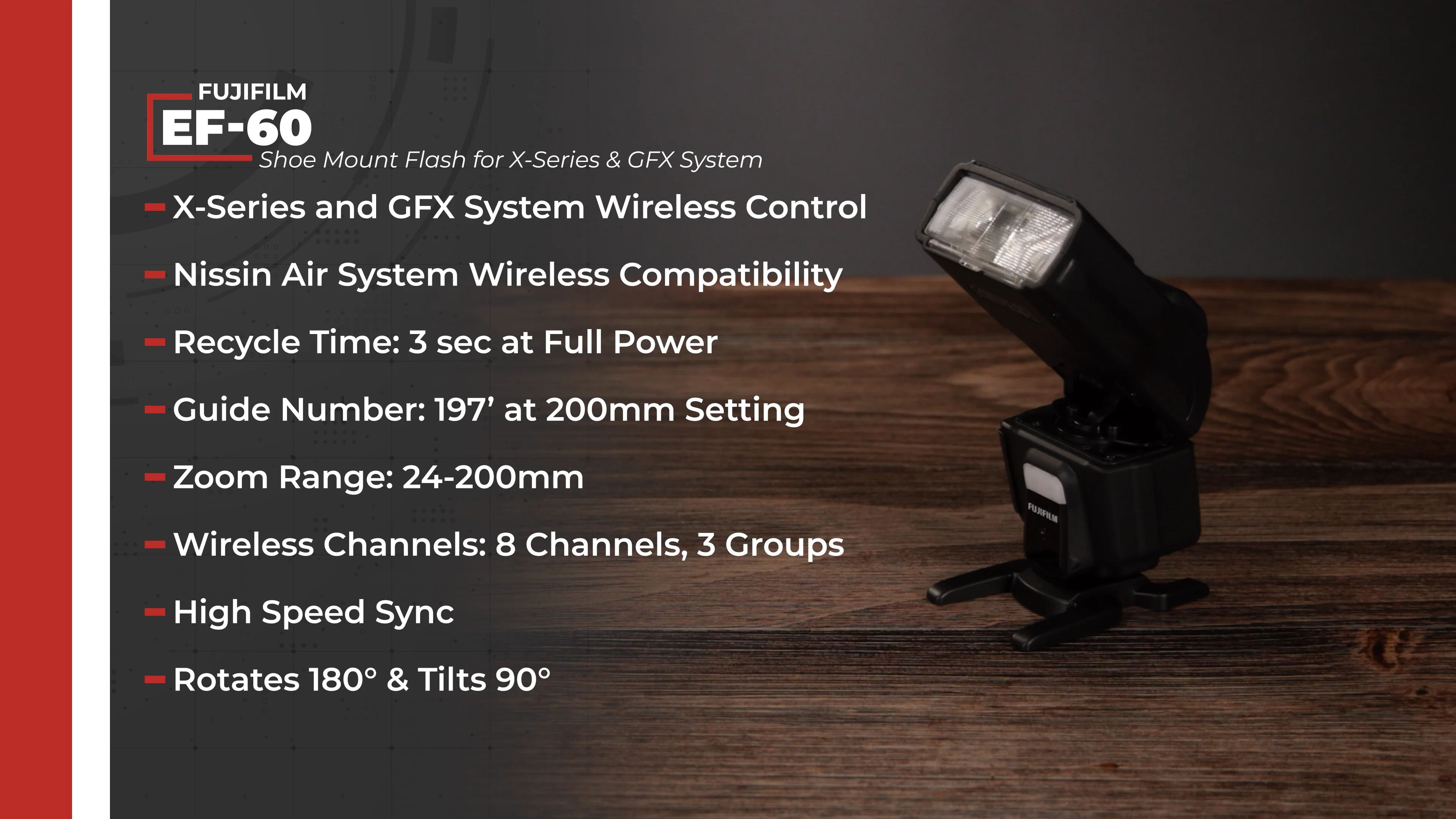 FUJIFILM EF-60 Shoe Mount Flash 16657831 B&H Photo Video