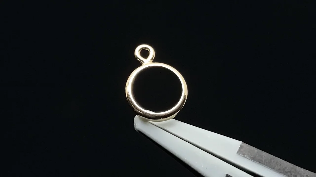 14KGF チャーム 空枠(ベゼル) ラウンドファセットカット【3mm】【4mm