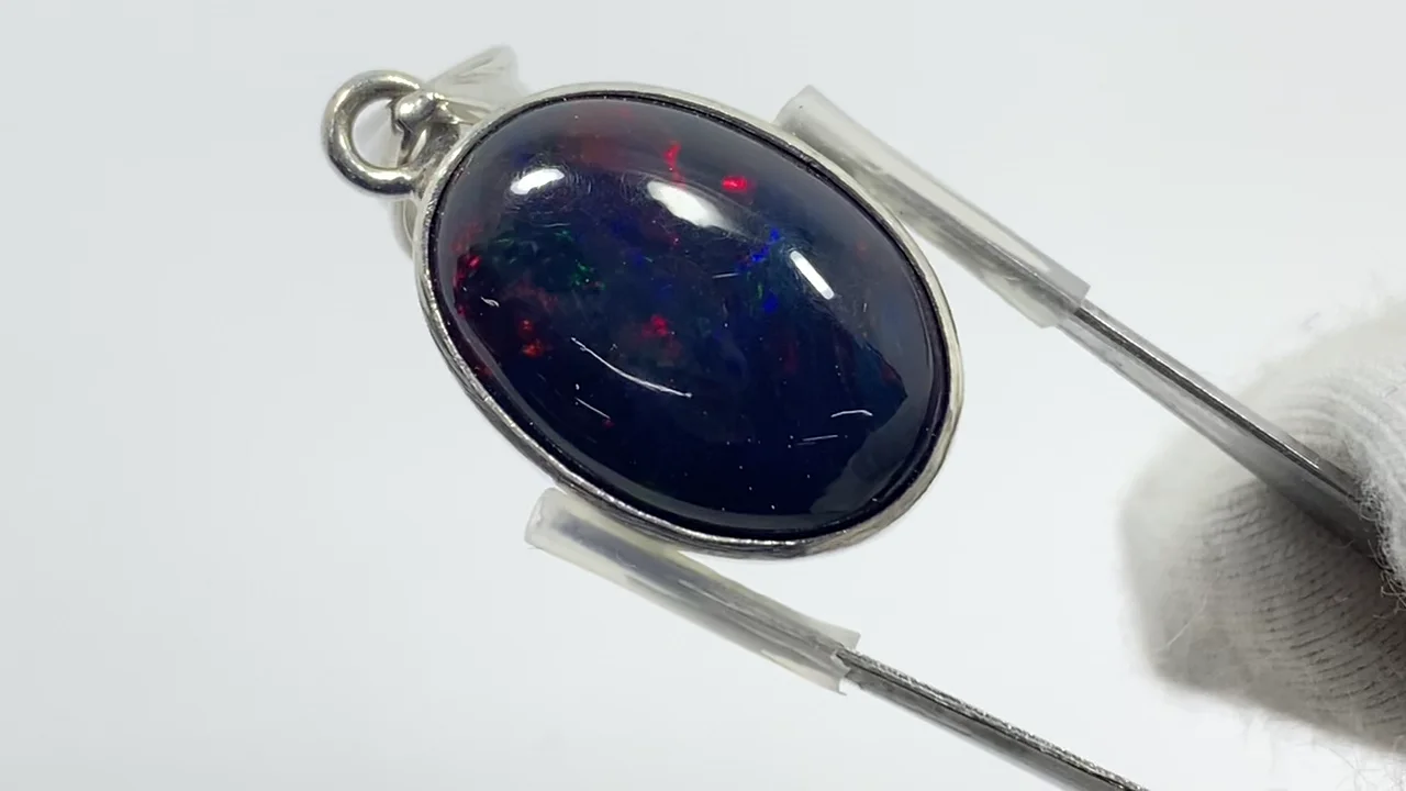 動画】【1点もの】ブラックオパールAAA ペンダントトップ SILVER925製