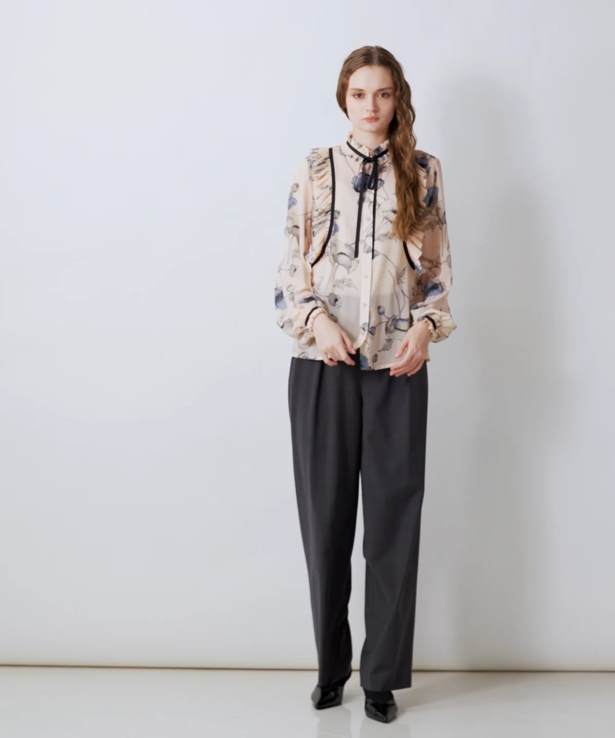 Sov. / フラワーシフォンブラウス TOPS Night STORE | ダブル