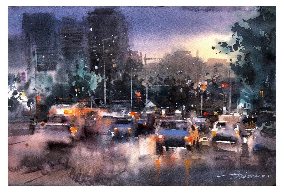 白尾勇次 水彩画 Sempione 風景画 白尾勇次水彩画 Sempione 風景画