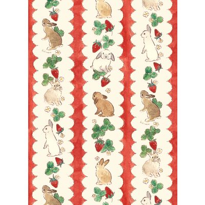 Strawberry and Rabbit Art by SCHINAKO MORIYAMA | Society6