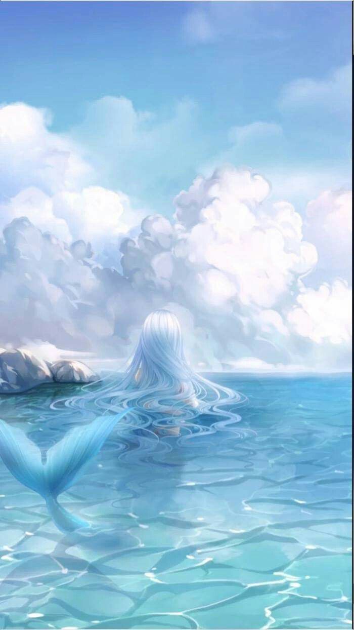 No.516 F4キャンバス 原画 アクリル画 人魚姫 人魚 mermaid No.516 F4