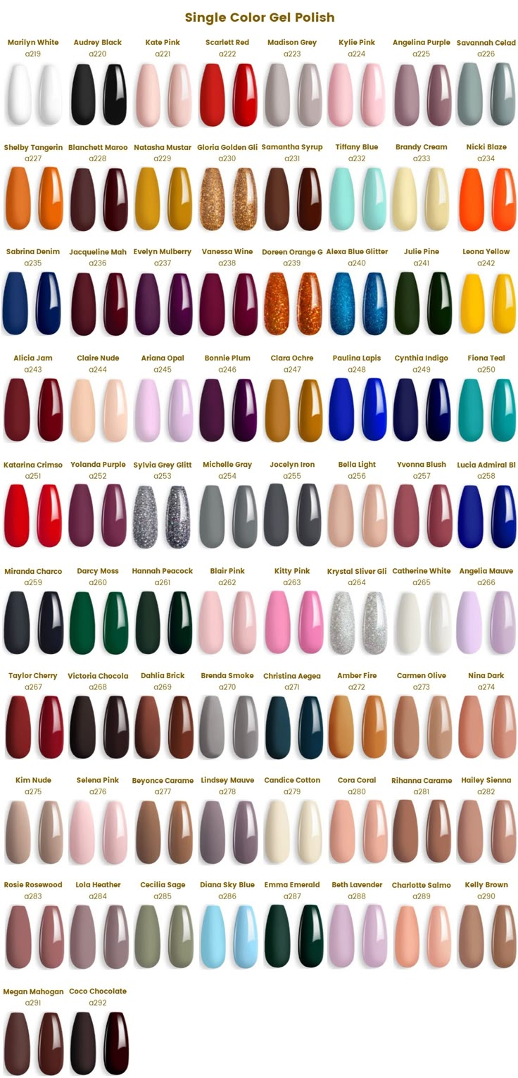 BruBru Nail Color Chart 一覧