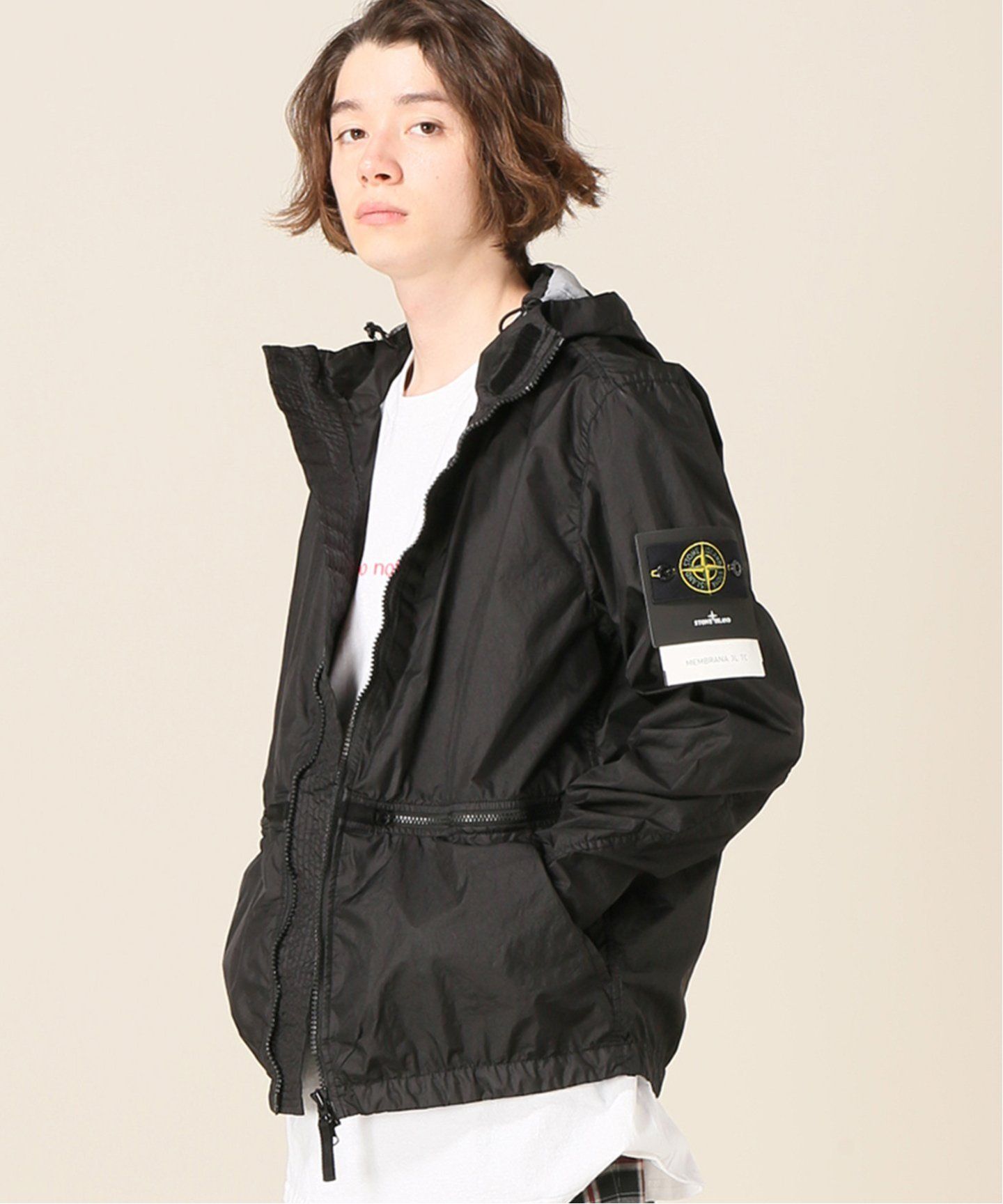 Stone ナイロンメタル アノラック パーカー M 黒 Stone Island