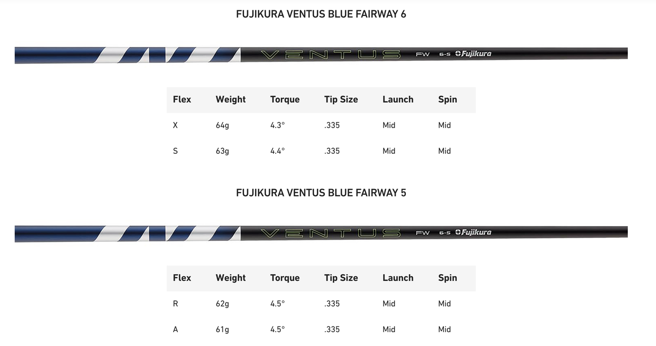 NEW Fujikura Ventus Blue Fairway 6X Stock Taylormade 3W Shaft