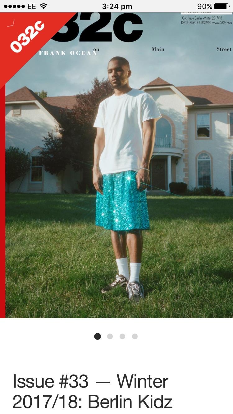 Frank Ocean (shot by Petra Collins) is one of 4 covers of the
