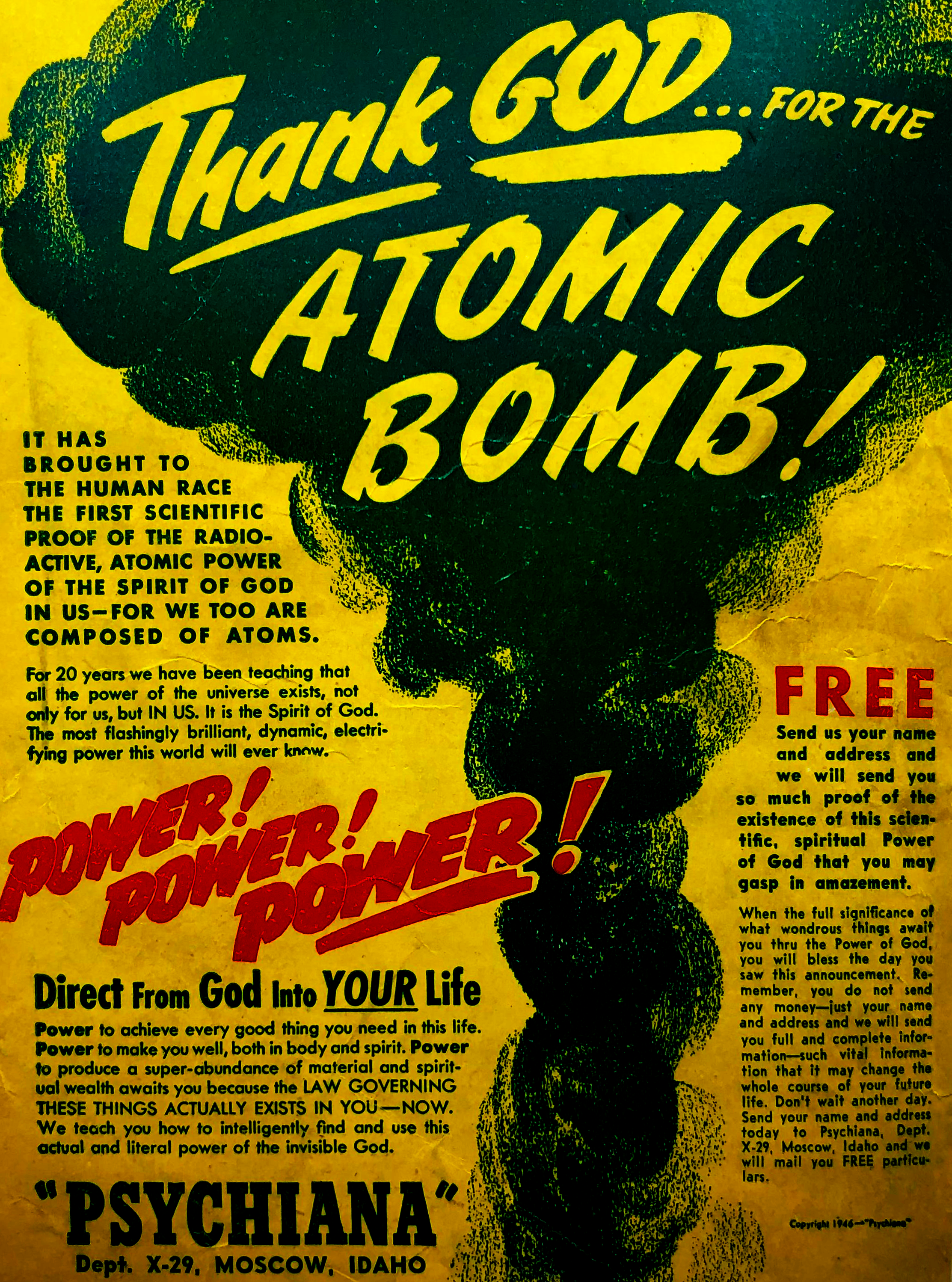 1947: Thank God For The Atomic Bomb! : r/vintageads