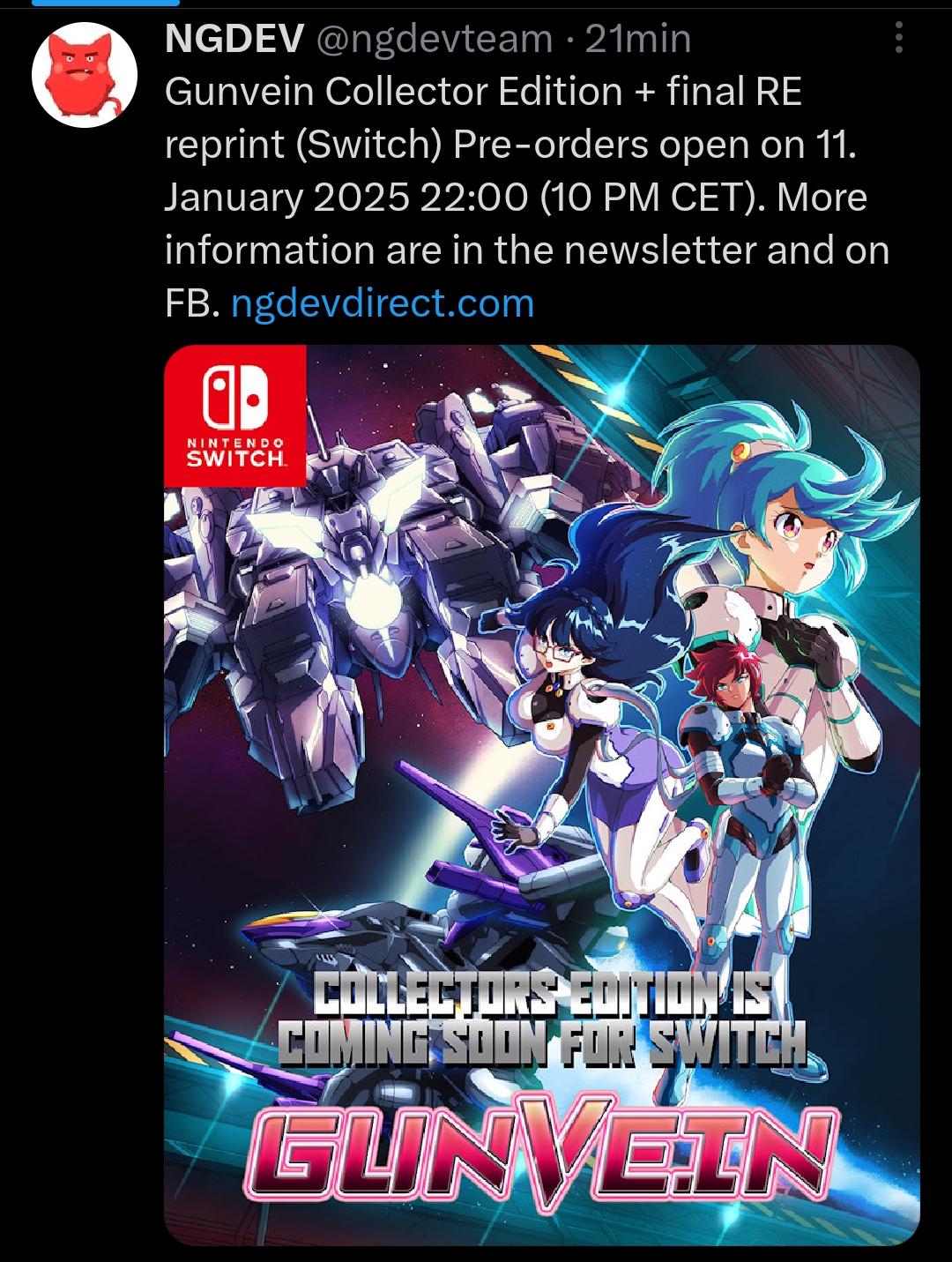 Gunvein's final NSW reprint announced : r/shmups