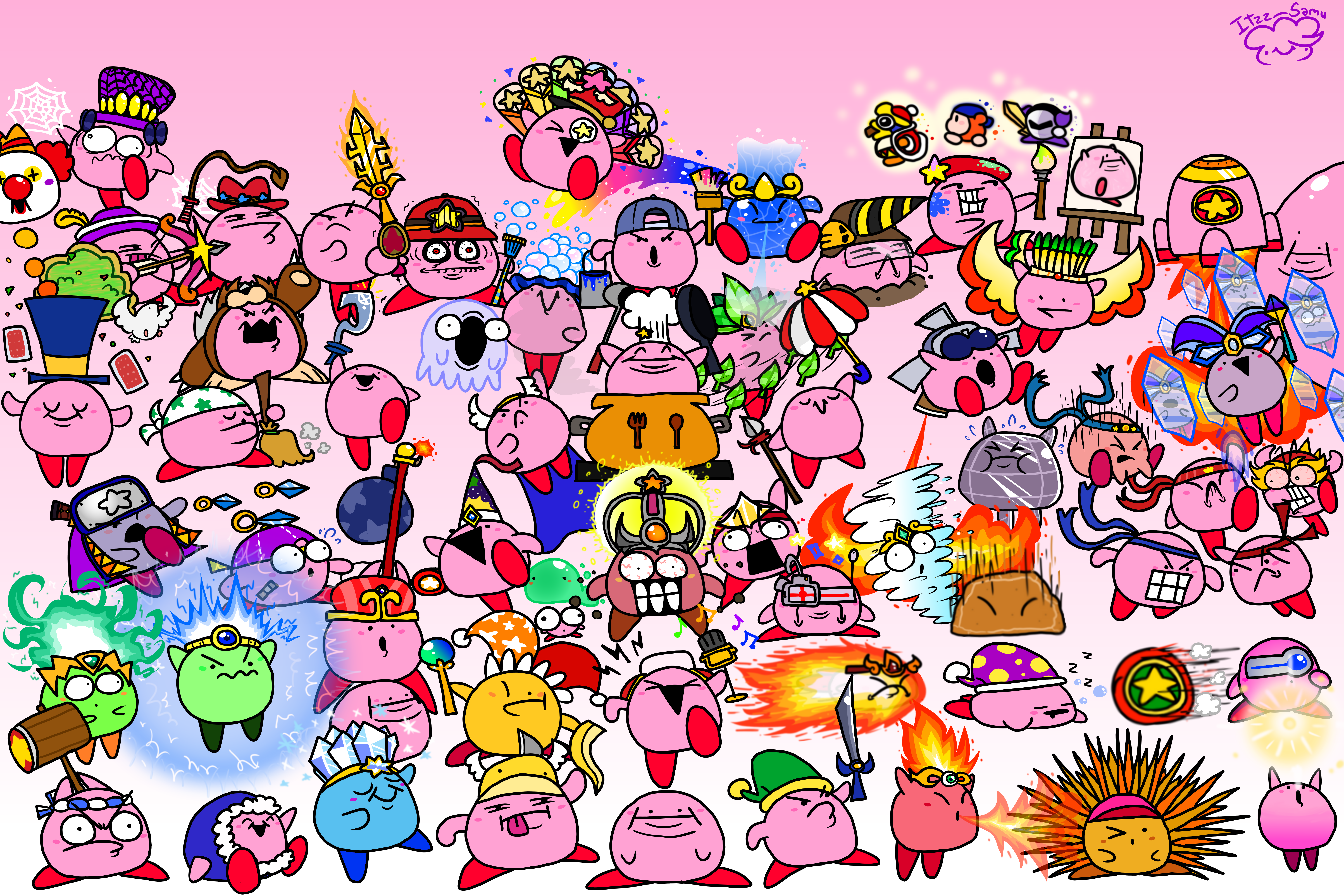 Drawing every Kirby copy ability! (Day 60: Festival) : r/Kirby