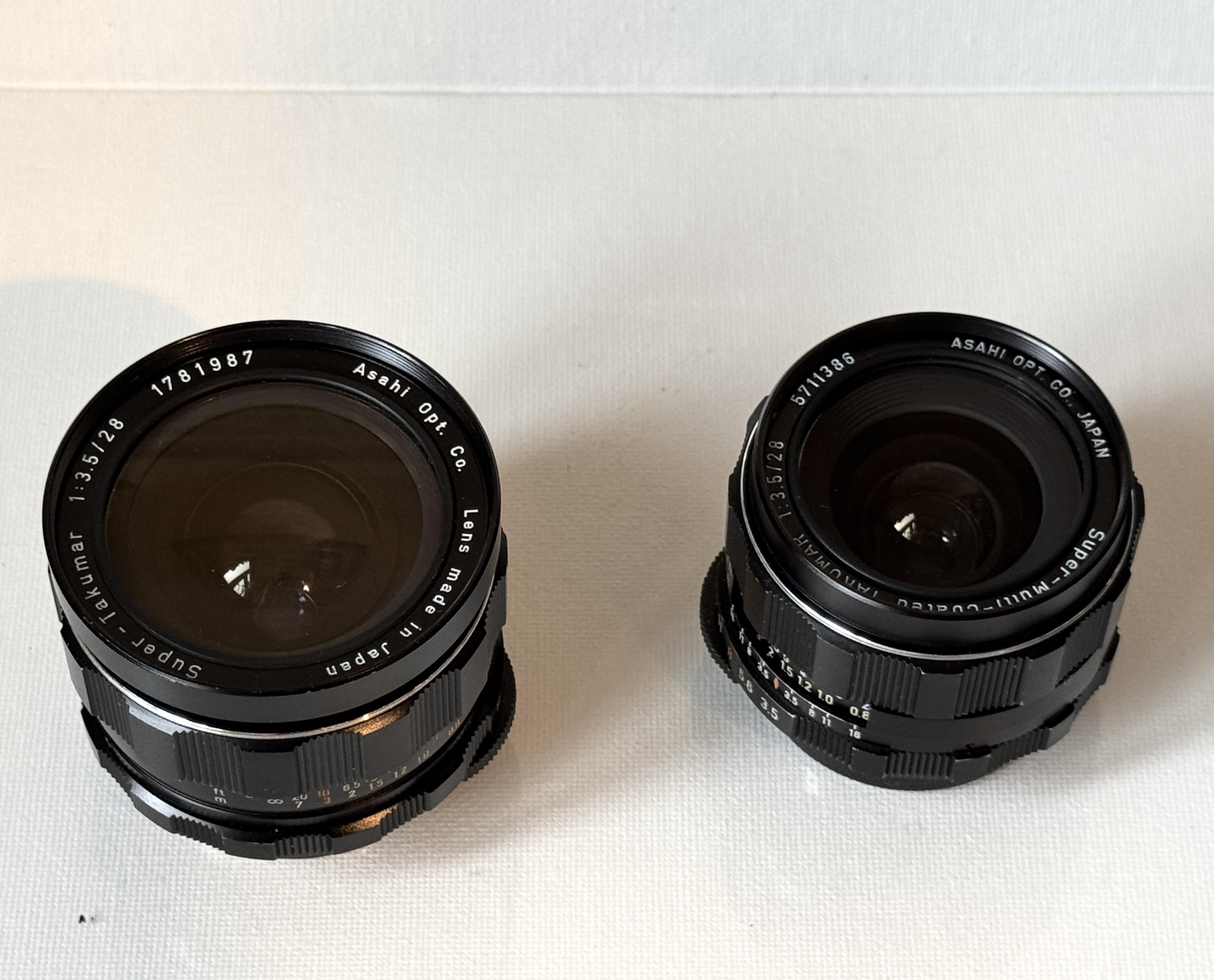 What is the difference between all the Takumar 28mm f3.5 versions
