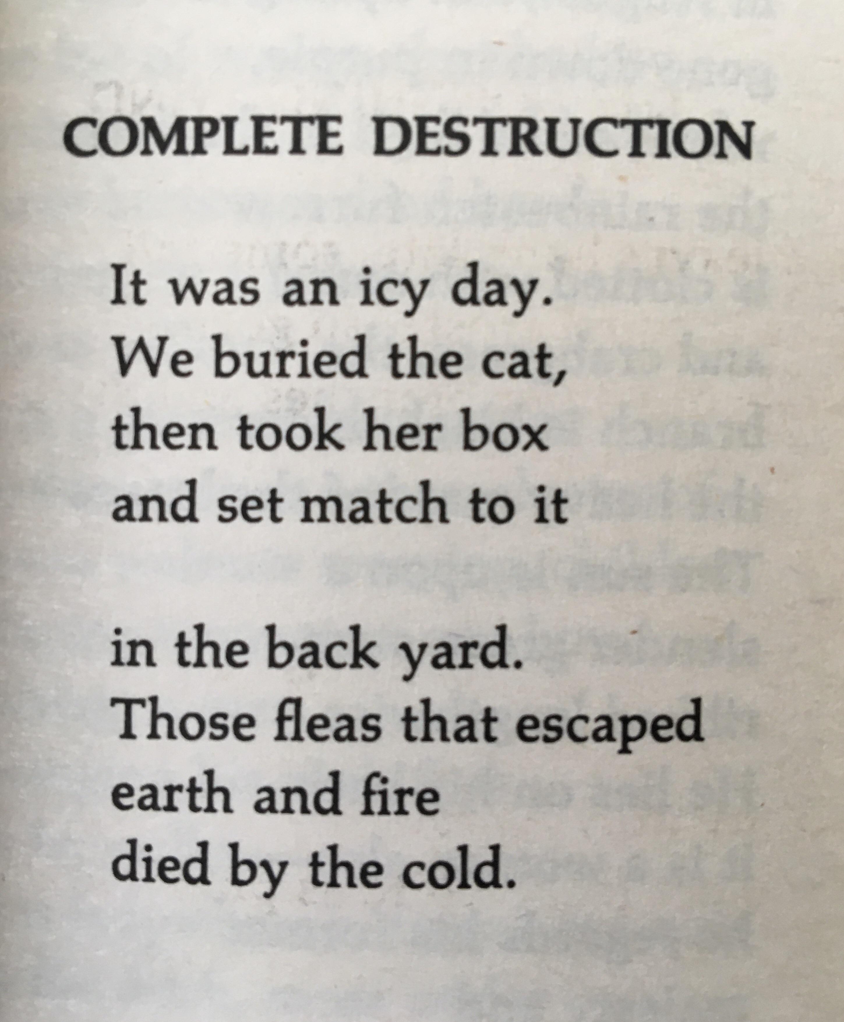 詩] 完全な破壊 - ウィリアム・カルロス・ウィリアムズ : r/Poetry