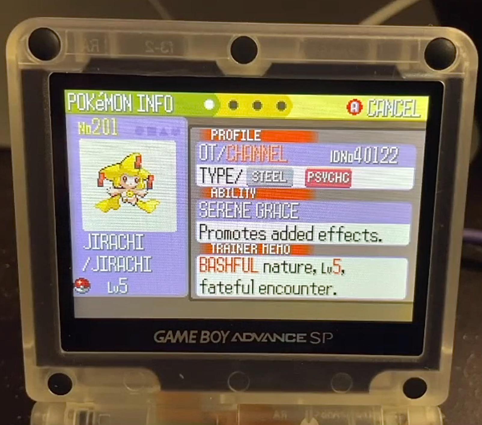 gen3] 2,280 回リセットで、チャンネルジラーチの色違いをフルオッズで