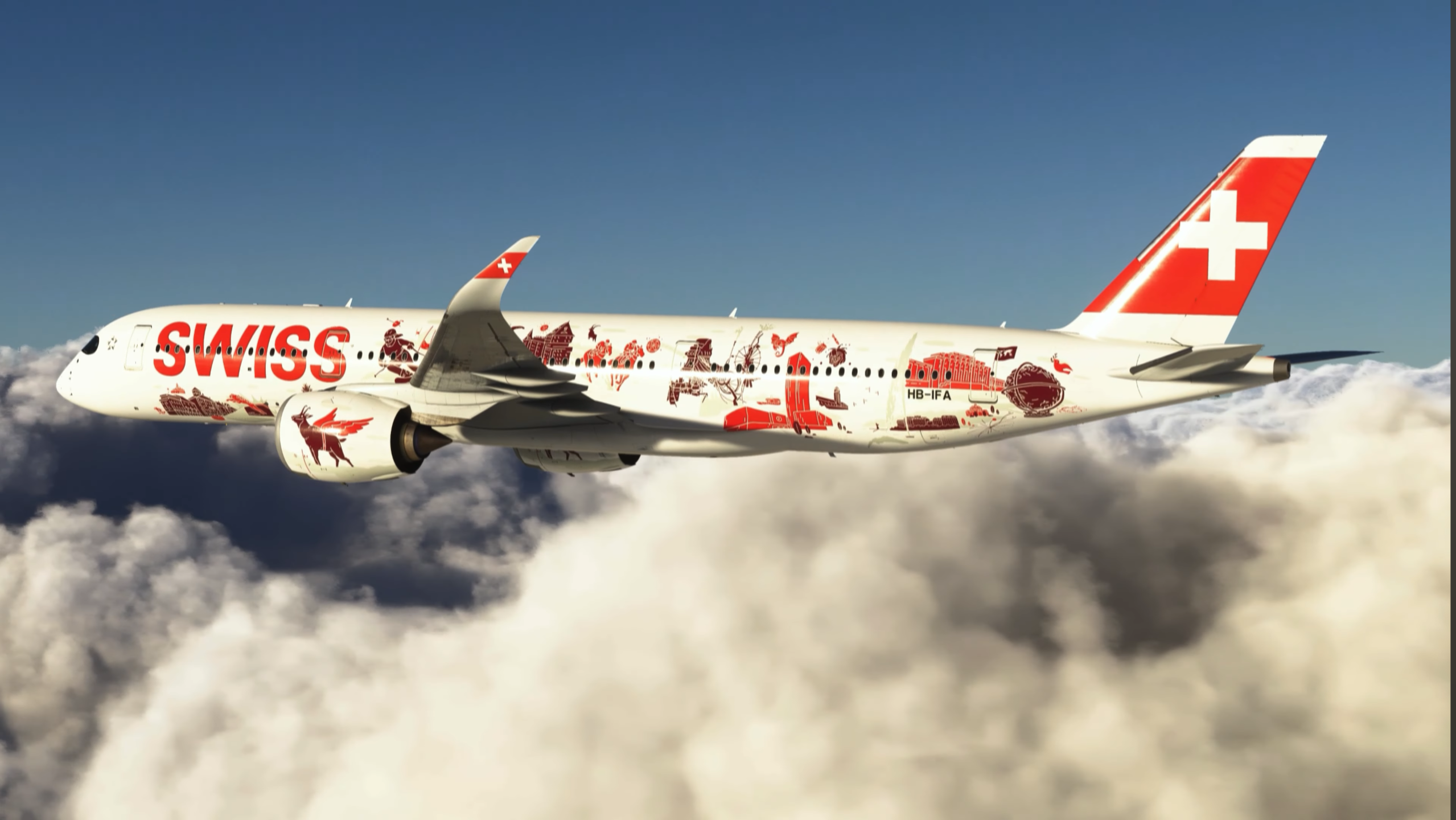 最初のSWISS A350-900のユニークな機体塗装 : r/aviation