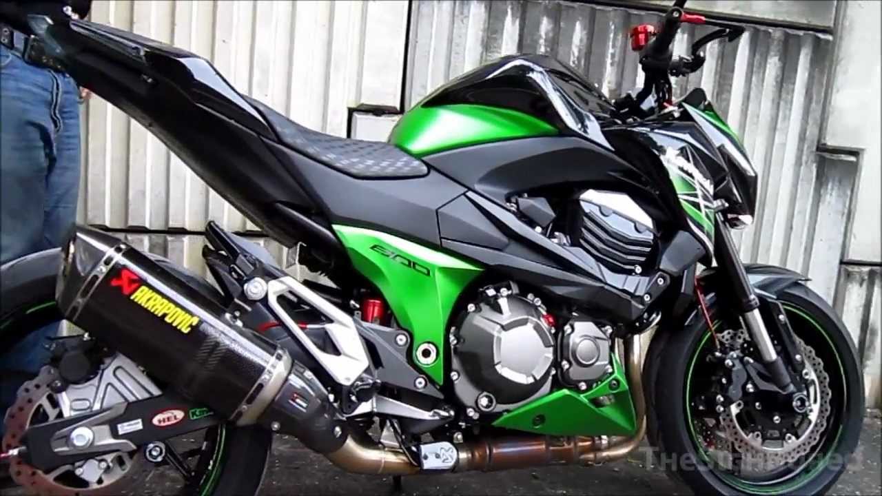 2013 Kawasaki Z800 Akrapovic Carbon Exhaust - YouTube