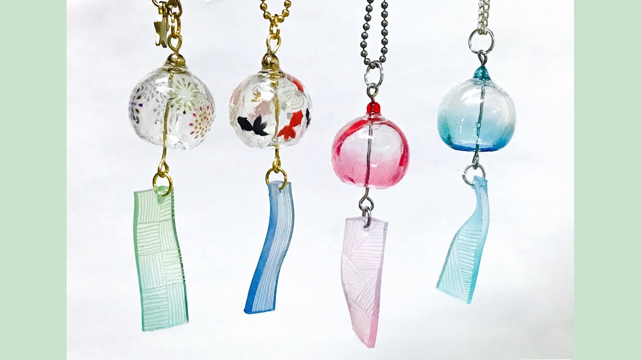 UVレジン 100均】風鈴チャーム作ってみました🎐 UV resin A wind chime