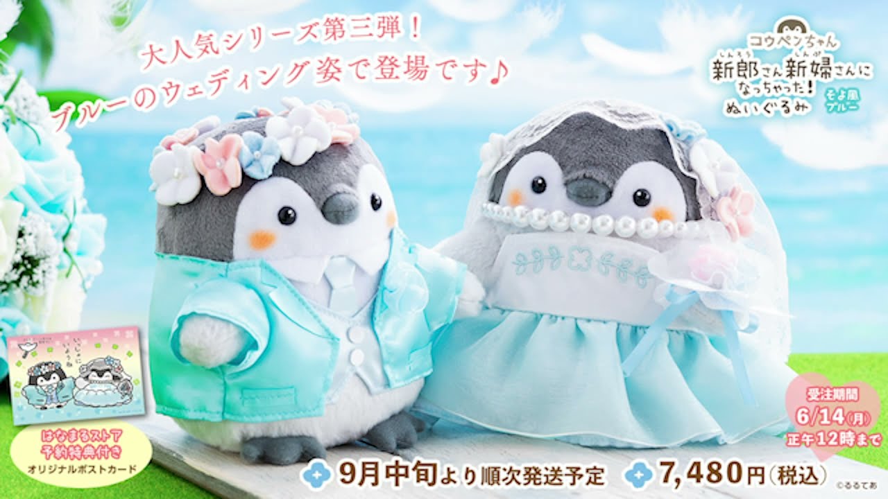 コウペンちゃん 新郎さん・新婦さんになっちゃったぬいぐるみ ぽわぽわ