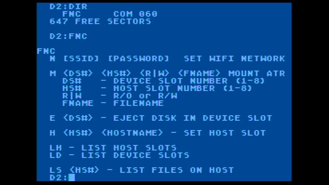 FujiNet - Configuration Tool for SpartaDOS, OS/A+, DOS XL, XDOS