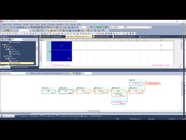 GX Works3 - Data Flow Analysis Function Walkthrough - YouTube