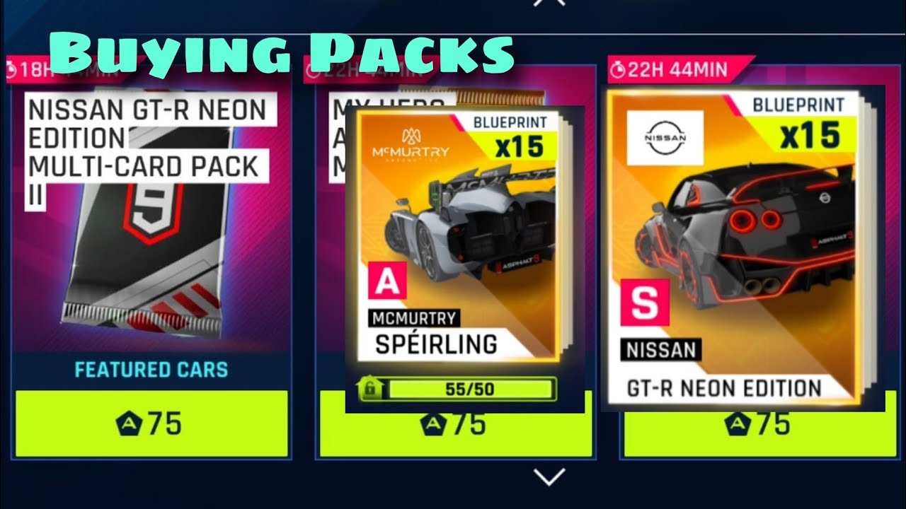 Asphalt 9 - Buying Packs Supercharged Summer Season - Unlocked