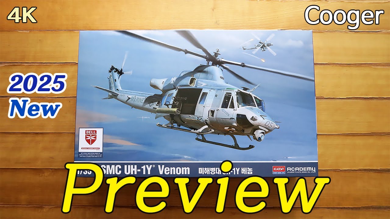 2025 New!!! USMC UH-1Y Venom 1/35 Academy Preview | Unboxing 12138