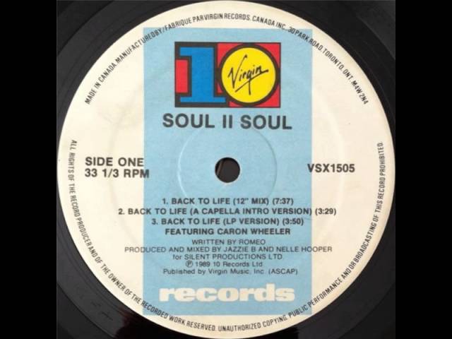 Soul II Soul ‎– Back To Life (12'' Club Mix) - YouTube