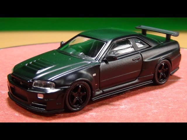 京商ミニカーくじ B賞 NISMO R34 GT-R Z-Tune(マットブラック) - YouTube
