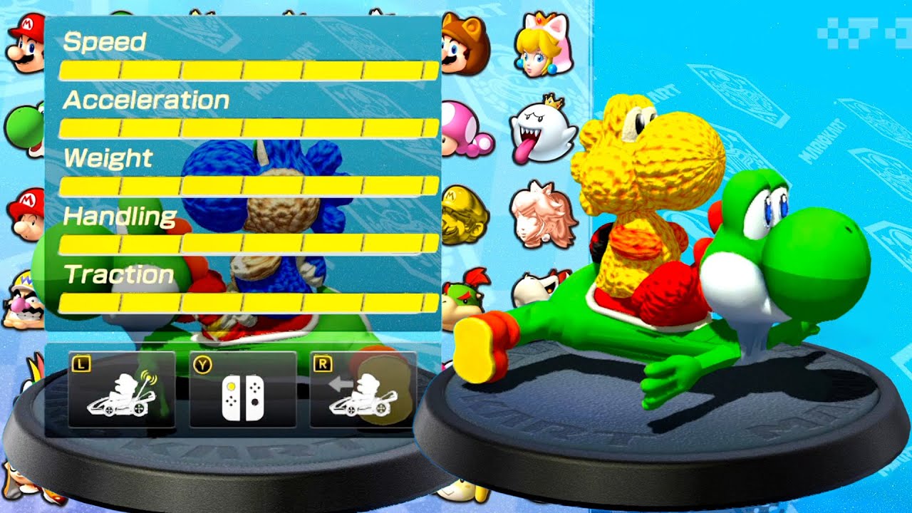 マリオカート8 デラックス ] ヨッシー 黄色 vs ヨッシー 青 こうら