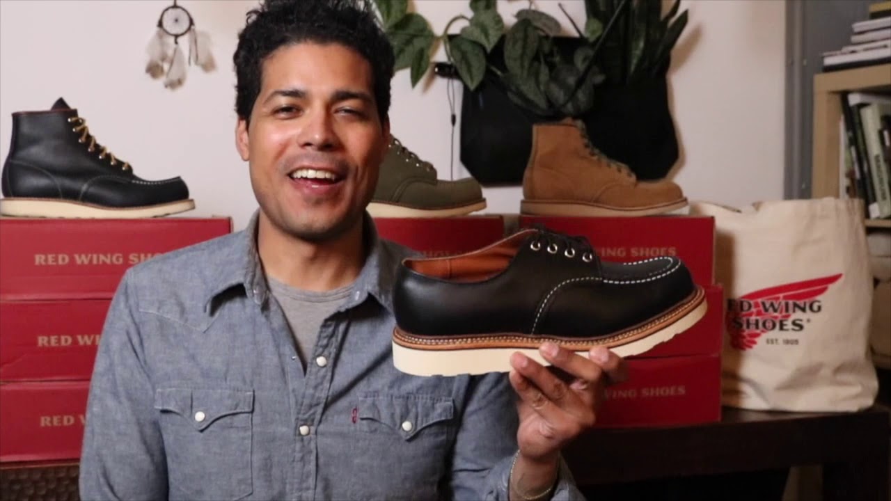 Red Wing 8106 Classic Oxford in Black Chrome Leather - YouTube
