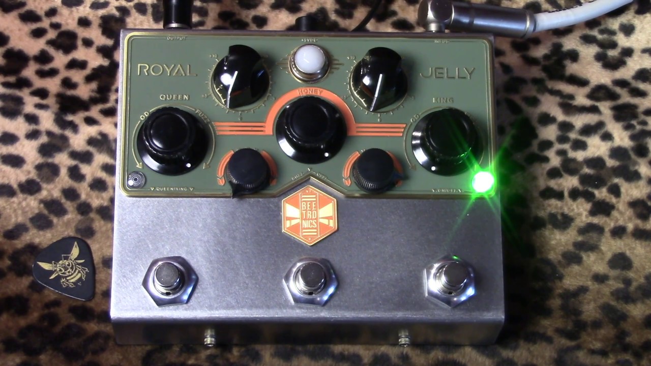Beetronics ROYAL JELLY Overdrive Fuzz Blender pedal of love (demo