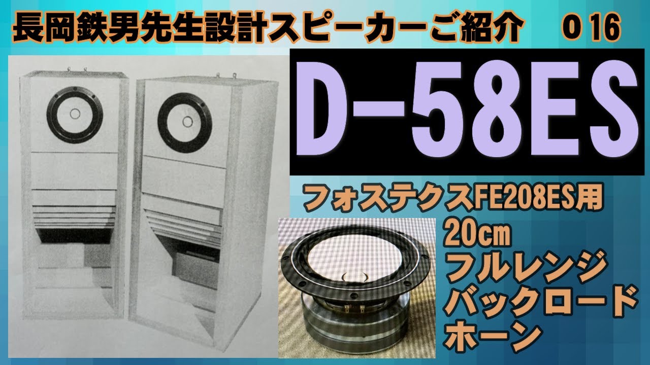 D 58ES 長岡鉄男 バックロードホーン FOSTEX フォステクス 20cm
