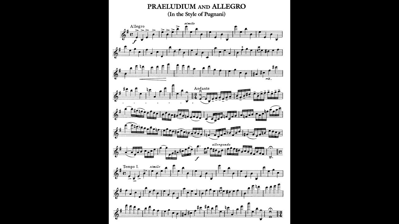 Kreisler Praeludium and Allegro (Pugnani) 克萊斯勒 前奏 與 快板