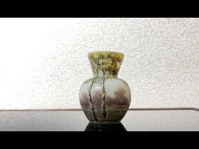 ドーム兄弟（ドームナンシー）白樺と風景が描かれたコロン型花瓶の魅力