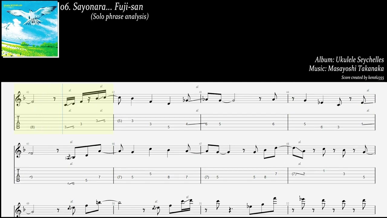 高中正義【Masayoshi Takanaka】06. Sayonara Fuji san【ukulele