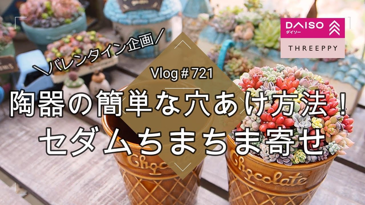 Vlog721] [Succulents] A simple way to make holes in a ceramic cup