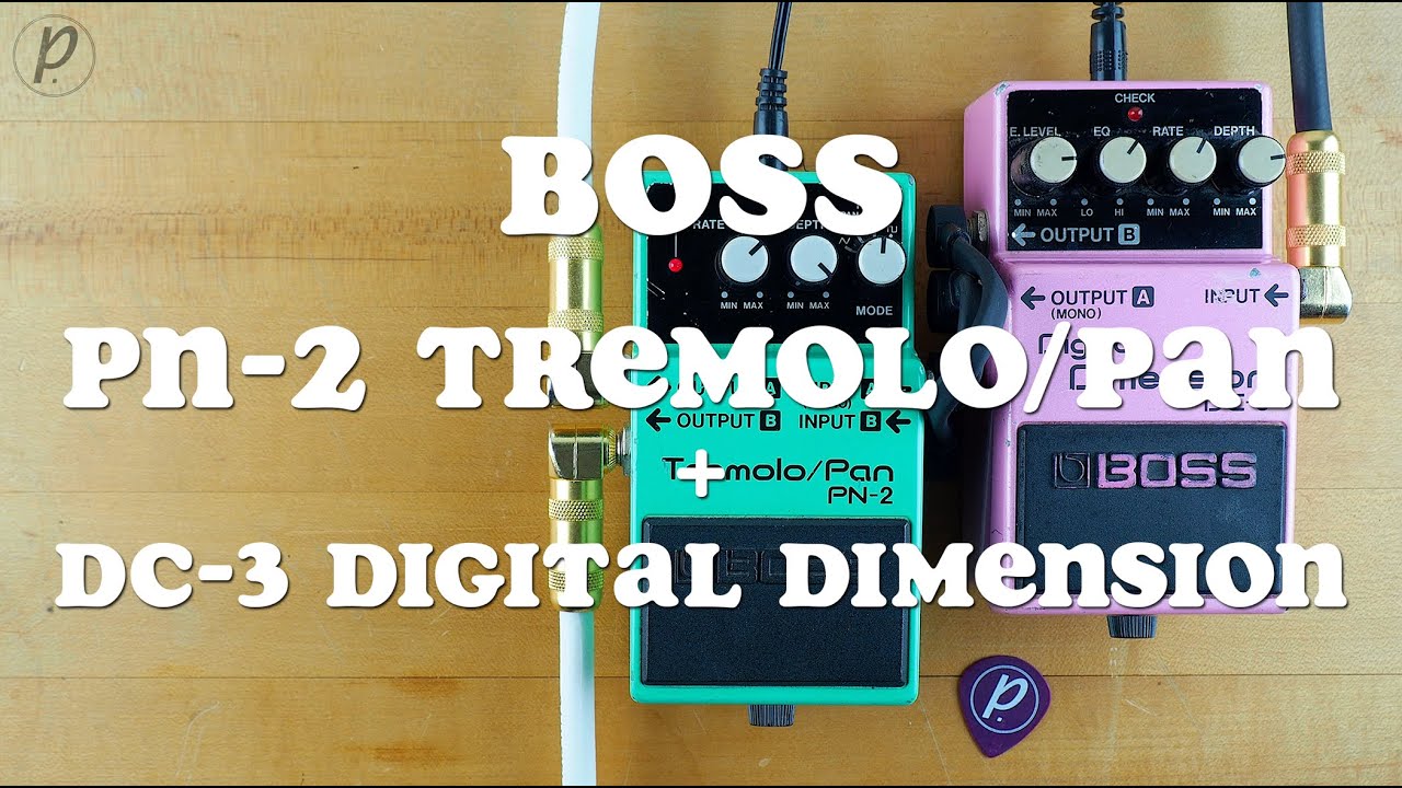 Boss // PN-2 Tremolo/Pan + DC-3 Digital Dimension (Stereo Demo