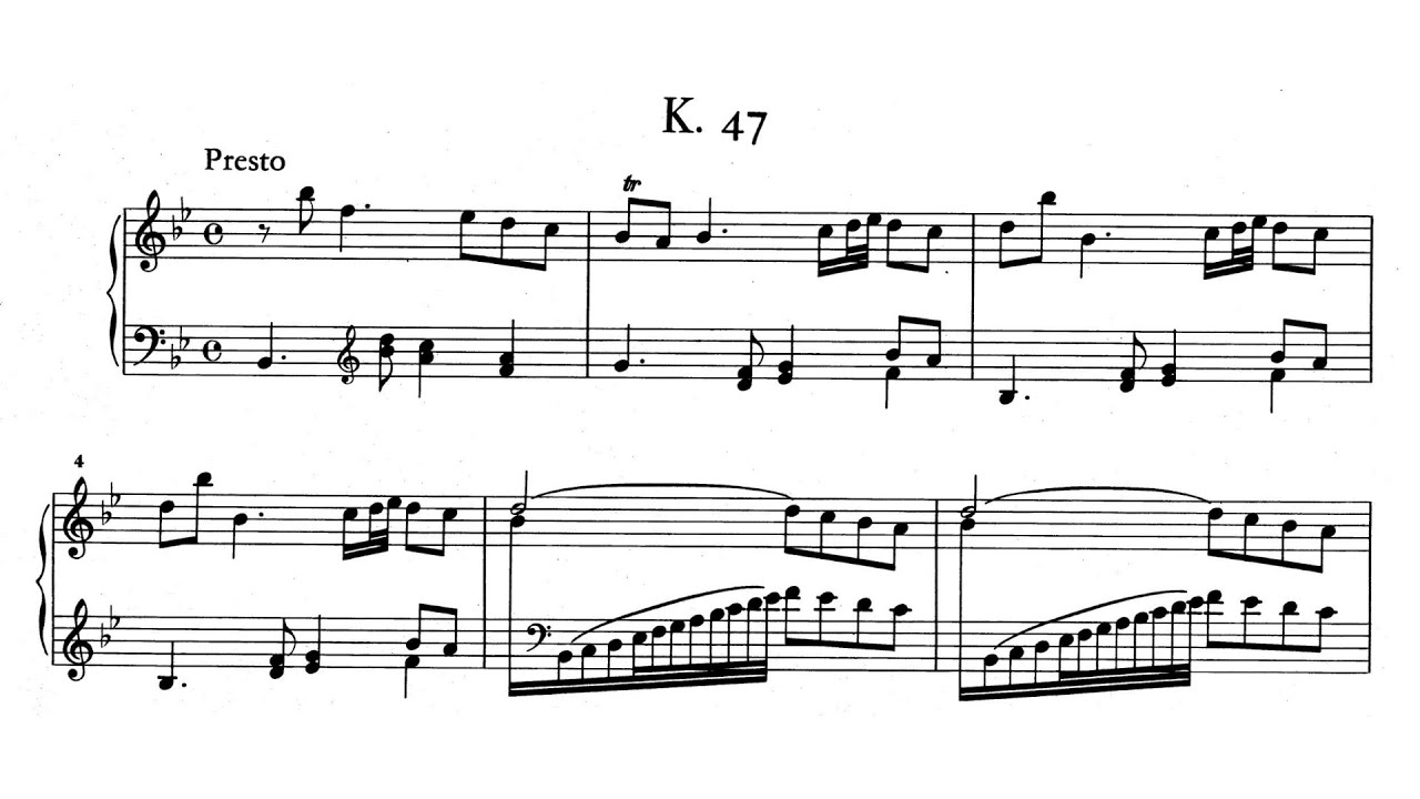 Scarlatti: Keyboard Sonata in B♭ major, K.47 - YouTube