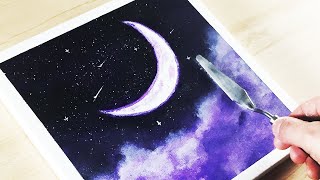 How to draw a crescent moon using acrylic paint / acrylic painting