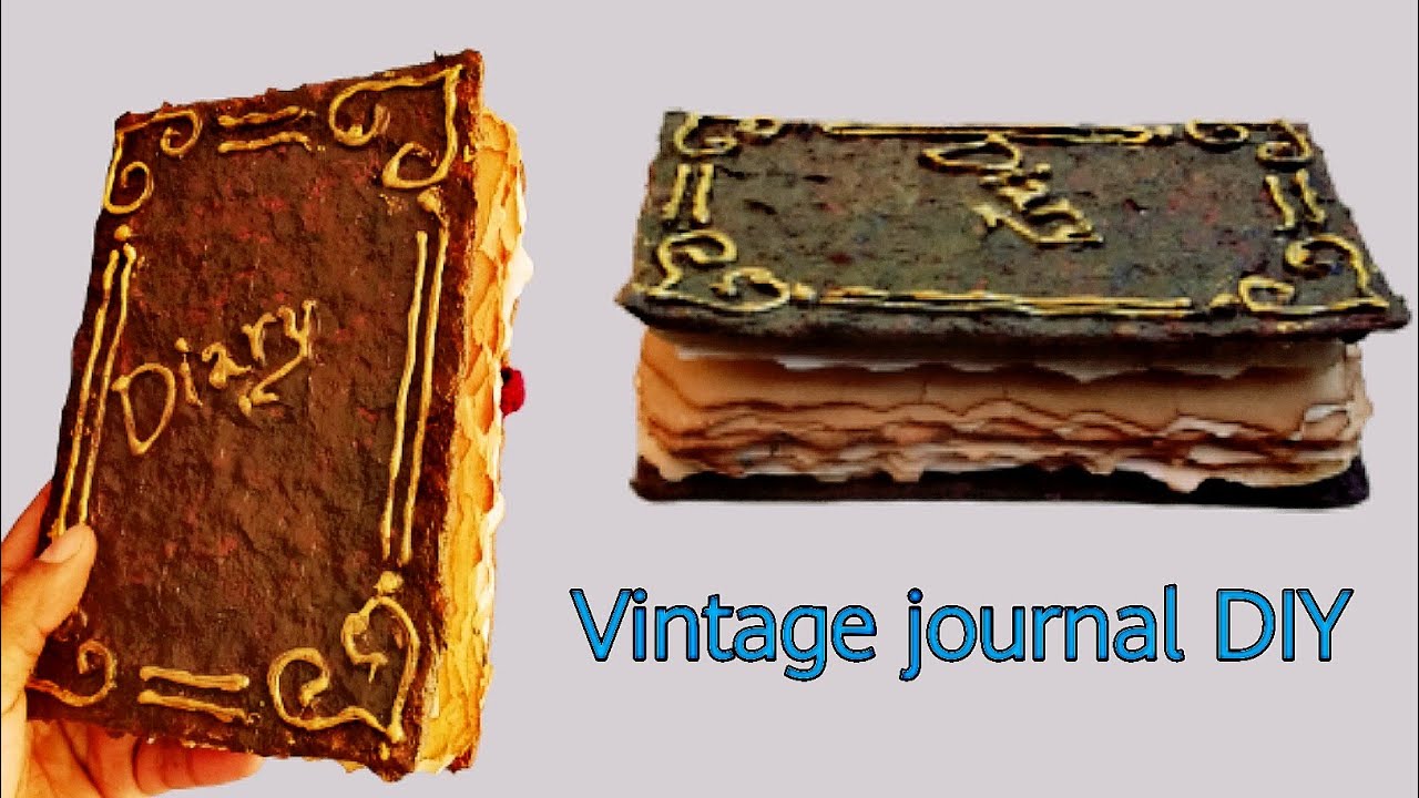 Vintage journal DIY/vintage diary/vintage book making craft idea