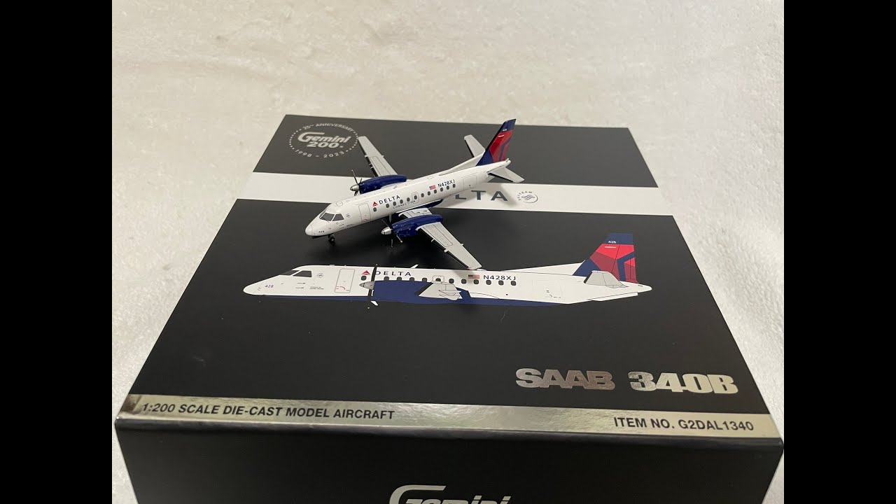 Gemini 200 Delta Saab 340 unboxing 4K - YouTube
