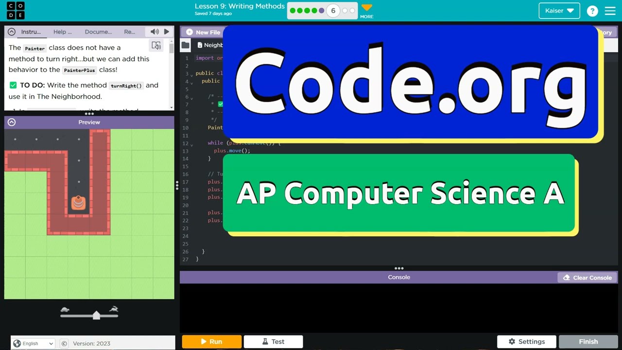 Code.org Lesson 9.6 Writing Methods | Tutorial with Answers | Unit