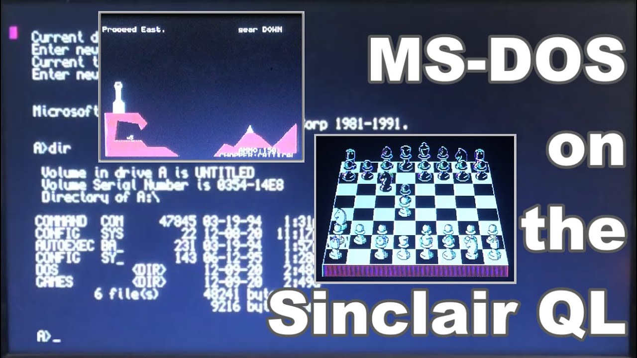 MS-DOS on a Sinclair QL: Games and Productivity SW - #DOScember