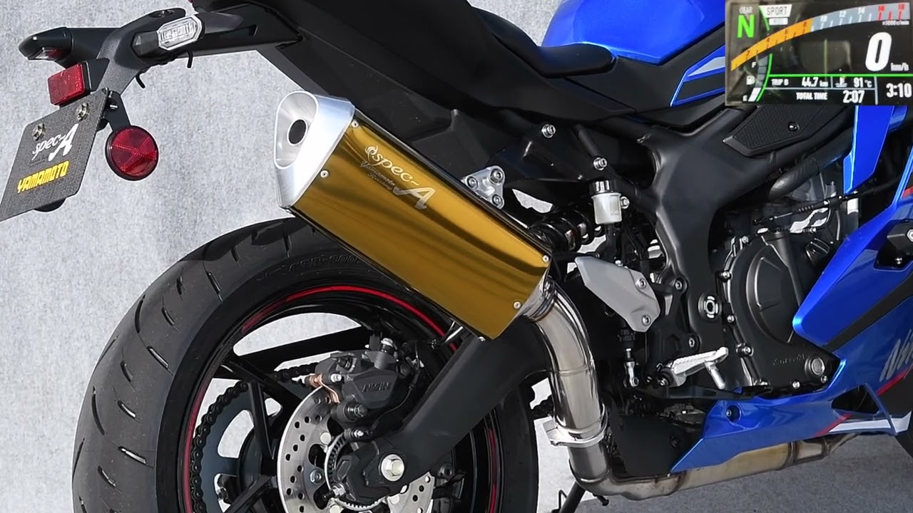 ZX-4R SPEC-A SLIP-ON UP TYPE-SA ゴールド 政府認証 - YouTube