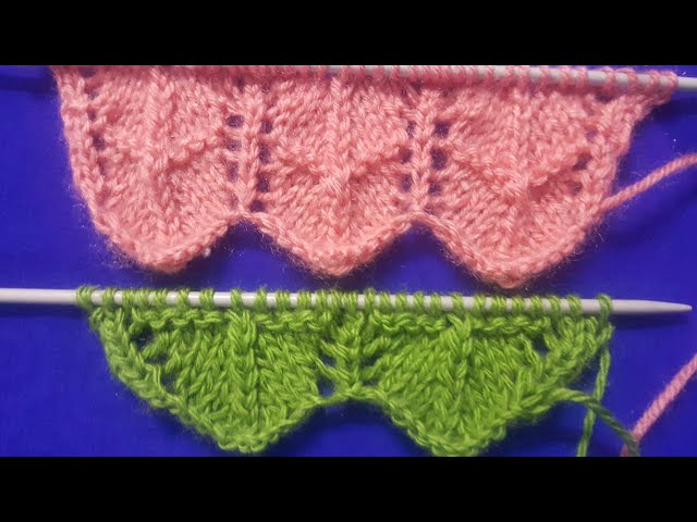 Zig-Zag Border Knitting pattern of single colour for cardigans