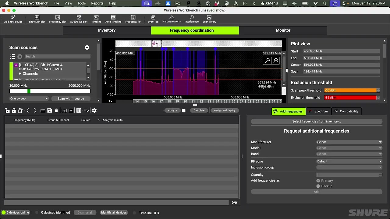 Shure Wireless Workbench 7 - Lab S1-3 Scanning - YouTube
