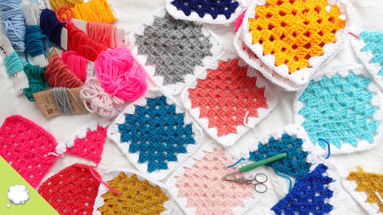 虹会議🌈] グラニースクエアでカラフルブランケットを編む - YouTube