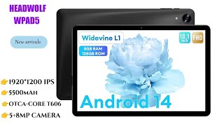 Headwolf 2024 New Arrival WPad5 10.1'' IPS Android 14 Tablet, T606